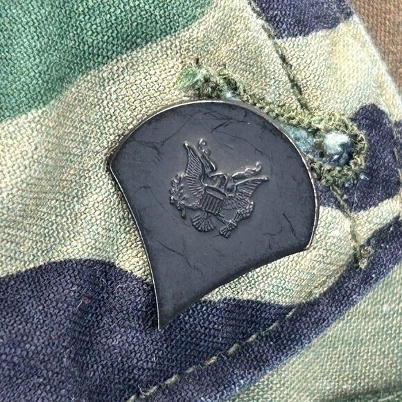 Vintage US Army Paratrooper Hooded Field Coat Camouflage Green S Small Short - Picture 7 of 14